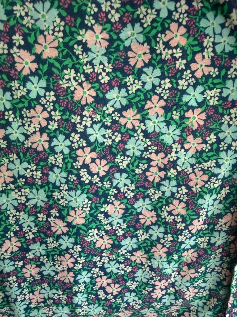 J. Crew Floral Short-Sleeve Button-Down Shirt in Teal and Pink